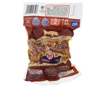 Oreja de cerdo cocida y adobada, elaborada sin gluten y sin lactosa SEGUNDO SANZ 450 g. Oreja de cerdo cocida y adobada, elaborada sin gluten y sin lactosa SEGUNDO SANZ 450 g.