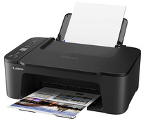 Impresora multifunción WiFi CANON Pixma TS3450 negra, imprime, copia y escanea, pantalla LCD.