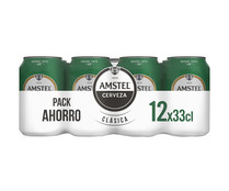 Cervezas AMSTEL CLÁSICA pack de 12 latas de 33 cl. - Alcampo