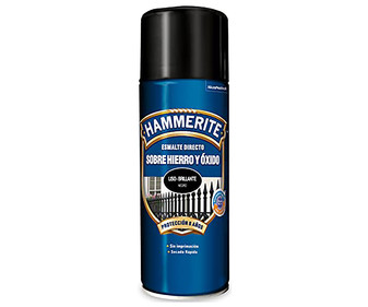 Spray de esmalte directo sobre hierro y óxido, negro HAMMERITE, 400ml.