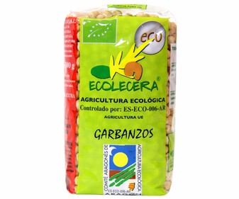 Garbanzos de Aragón de cultivo ecológico ECOLECERA 500 g. Garbanzos de Aragón de cultivo ecológico ECOLECERA 500 g.