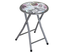 Taburete plegable de acero y asiento de PVC, PRODUCTO ALCAMPO. Taburete plegable de acero y asiento de PVC, PRODUCTO ALCAMPO.