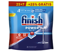 Detergente para lavavajillas en pastillas FINISH  POWERBALL ALL IN 1 MAX 25+10 uds 570,5 g.