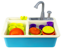 Fregadero infantil con 22 accesorios, funciona con agua de verdad, VICAM. Fregadero infantil con 22 accesorios, funciona con agua de verdad, VICAM.