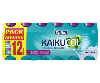Yogur líquido que ayuda a reducir el colesterol, con sabor natural KAIKUCOL 12 x 65 g. Yogur líquido que ayuda a reducir el colesterol, con sabor natural KAIKUCOL 12 x 65 g.