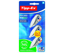 Lote de 3 mini cintas correctora de 6 m x 5 mm TIPP-EX Pure mini tape.