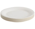 Set de 50 platos desechables de cartón color blanco, 22cm., ESSENTIAL.