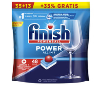 Detergente para lavavajillas en pastillas  FINISH POWERBALL 48 uds..768 g.