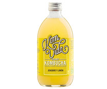 Kombucha (bebida a partir de té) ecológica jengibre y limón KOMVIDA 750 ml.