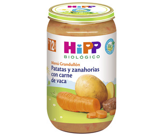 Tarrito de zanahoria y patatas con carne de vaca ecológico a partir de 12 meses HIPP Biológico 250 g. Tarrito de zanahoria y patatas con carne de vaca ecológico a partir de 12 meses HIPP Biológico 250 g.