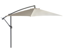 Sombrilla de jardín 3 metros con sistema de apertura con manivela, color beige, GARDEN STAR ALCAMPO.