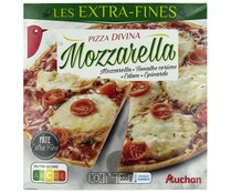 Pizza de mozzarella, tomates cereza, queso Edam y espinacas con masa extra fina PRODUCTO ALCAMPO 335 g.
