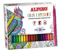 Caja de 36 rotuladores triangulares color experience, ALPINO.