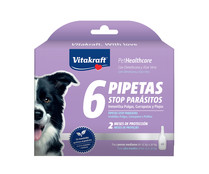 Pipetas stop parásitos para perro medianos de 15 a 30 kg. VITAKRAFT 6 uds.
