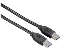 Cable QILIVE de USB 3.0 macho a USB 3.0 macho, de 1,8 metros, terminales plateados, color negro.