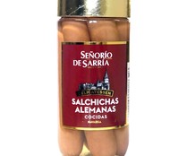 Salchichas alemanas cocidas SEÑORÍO DE SARRIÁ frasco de 250 g.