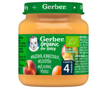 Tarrito de puré de manzana, albaricoque y melocotón ecológicos, a partir de 4 meses GERBER Organic 125 g.