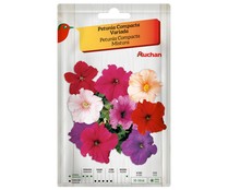 Sobre de semillas para plantar petunias de la variedad compacta de colores variados PRODUCTO ALCAMPO.