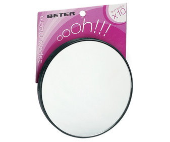 Espejo de 8.5 cm. y 10 aumentos con ventosa BETER. Espejo de 8.5 cm. y 10 aumentos con ventosa BETER.