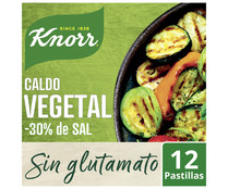 Caldo suave vegetal de hortalizas KNORR 12 pastillas, 109 g.
