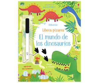 Libro pizarra, El mundo de los dinosaurios, VV.AA. Cuaderno de actividades. Editorial Usborne