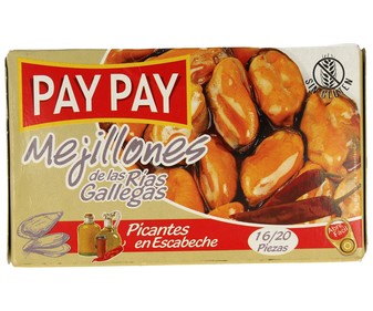 Mejillones picantes en escabeche lata de 70 gramos Mejillones picantes en escabeche lata de 70 gramos