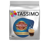 Café descafeinado en cápsulas TASSIMO  MARCILLA 16 uds.