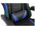 Silla gaming SAKKYO D463 Azul, iluminación RGB multicolor, reposabrazos, respaldo reclinable, ajuste altura.