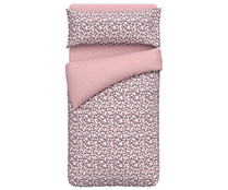 Funda nórdica 90cm. 100% algodón diseño florecitas en tonos rosas, incluye funda de almohada, ACTUEL.