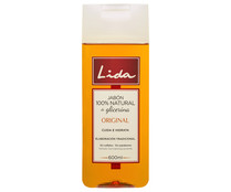 Jabón líquido, con glicerina 100% natural de glicerina, para baño o ducha LIDA 600 Original ml. 