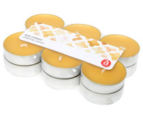 Set 12 tealights perfumadas, aroma oriental wood, ACTUEL.