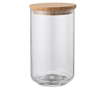 Bote de cocina de vidrio con tapa de madera, capacidad 1,3 litros, ACTUEL.