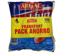 Salchichas cocidas y ahumadas tipo Frankfurt ARGAL 4 x 140 g.