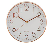 Reloj de pared redondo de 25,5 centímetros de color blanco, ACTUEL.