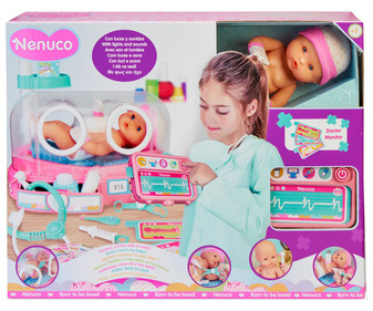 Muñeco bebé con luces y sonidos NENUCO, Doctora, ¿cómo está mi bebé?