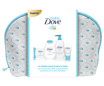 Neceser con productos para el cuidado y la higiene de nuestro bebé DOVE Baby. Neceser con productos para el cuidado y la higiene de nuestro bebé DOVE Baby.
