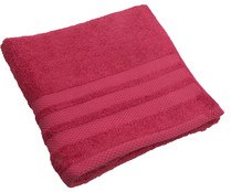 Toalla de lavabo 100% algodón color rosa fucsia, 500g/m² de densidad, ACTUEL. Toalla de lavabo 100% algodón color rosa fucsia, 500g/m² de densidad, ACTUEL.
