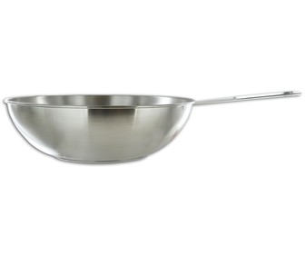 Wok de 28 centímetros de acero inoxidable con fondo difusor de calor PRODUCTO ALCAMPO. Wok de 28 centímetros de acero inoxidable con fondo difusor de calor PRODUCTO ALCAMPO.