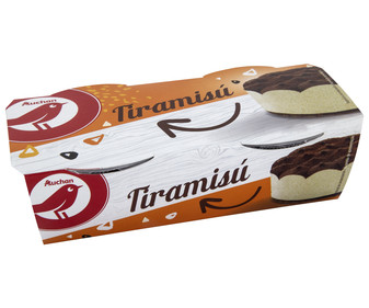 Tiramisú receta italiana (bizcocho con salsa de café, mascarpone y cacao PRODUCTO ALCAMPO 2 x 80 g. Tiramisú receta italiana (bizcocho con salsa de café, mascarpone y cacao PRODUCTO ALCAMPO 2 x 80 g.