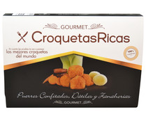 Croquetas 100% caseras, ultracongeladas y rellenas de puerro confitado, dátiles y zanahorias CROQUETAS RICAS Gourmet 300 g.