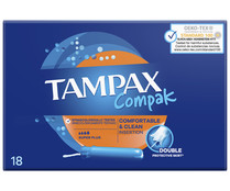Tampones super plus con aplicador TAMPAX Compak 18 uds