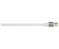 Cable HAMA de antena macho macho, 3 metros, terminales dorados, color blanco.