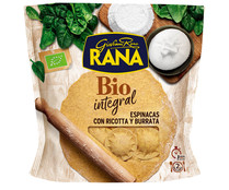 Pasta integral rellena de espinacas con ricotta y burrata ecológica RANA 250 g.