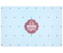 Mantel individual 43x28cm diseño "The best mornig cofee", Renova QUID. Mantel individual 43x28cm diseño "The best mornig cofee", Renova QUID.