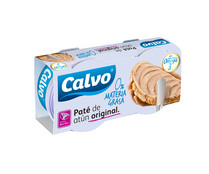 Paté de atún con 0% de materia grasa CALVO lata de 75 g. pack de 2 ud.
