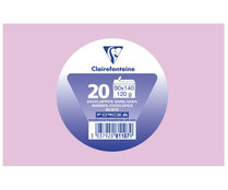 Paquete de 20 sobres de tamaño 90 x 140 mm, peso de 120 g y de color lila CLAIREFONTAINE.