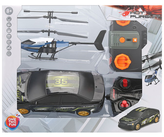 coche teledirigido con helicoptero