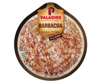 Pizza barbacoa con masa fina y crujiente, hecha en horno de piedra PALACIOS 400 g.