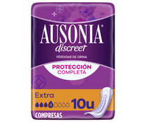 Compresas extra para pérdidas de orina moderadas AUSONIA Discreet 10 uds.