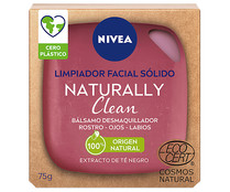 Limpiador facial sólido con extracto de té negro NIVEA Naturally 75 g.